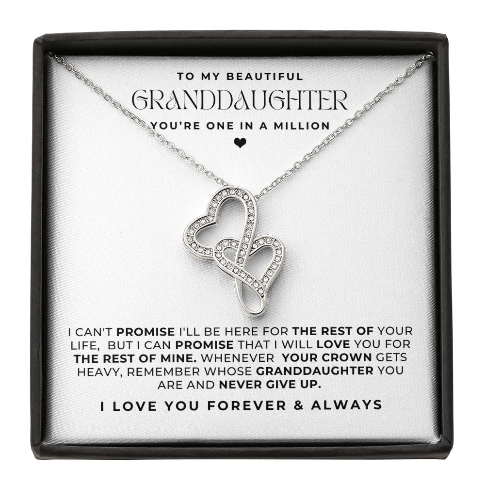 Granddaughter Necklace + Message Card - Heart to Heart