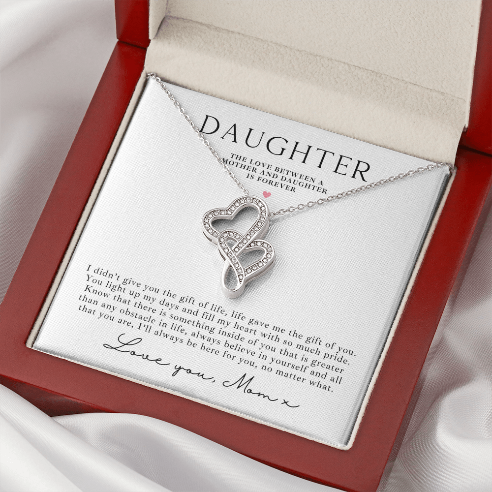 Daughter Necklace Love Mom + Message Card