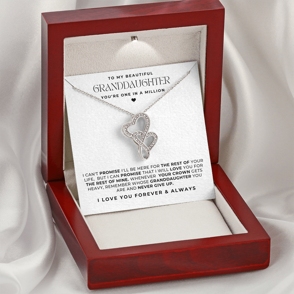 Granddaughter Necklace + Message Card - Heart to Heart