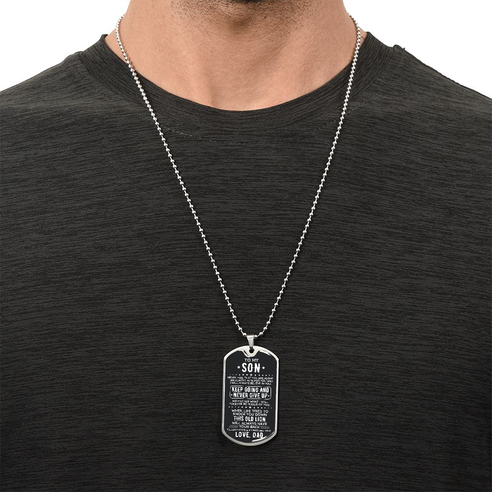 Engraved Dog Tag - Gift To My Son Love Dad