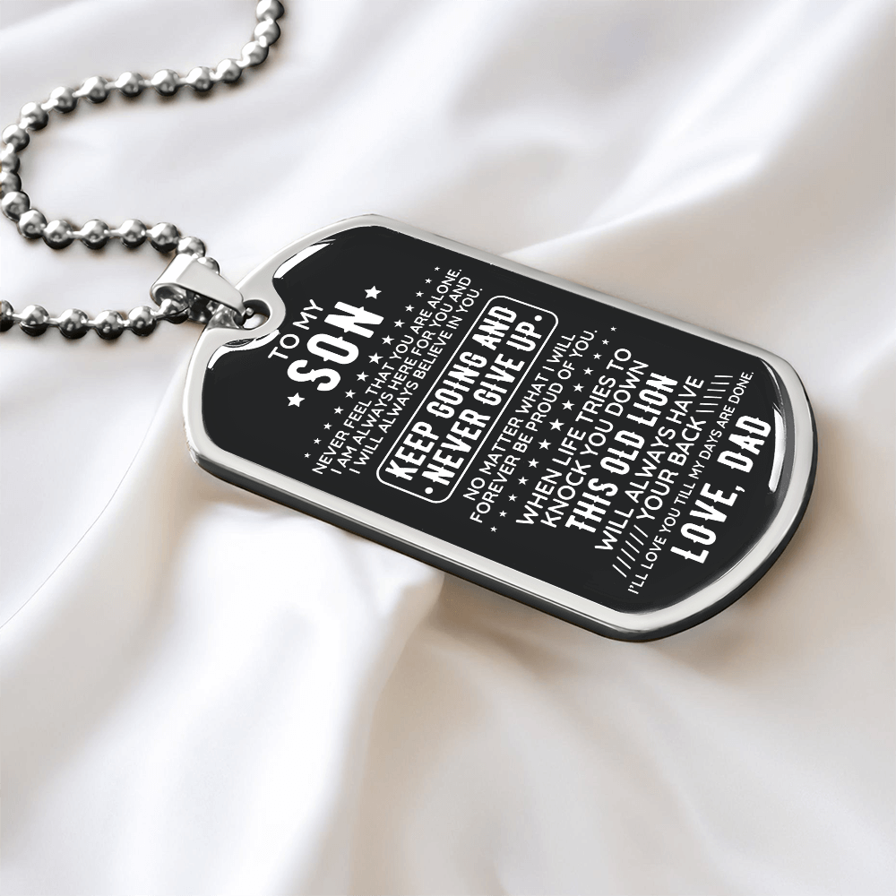 Engraved Dog Tag - Gift To My Son Love Dad