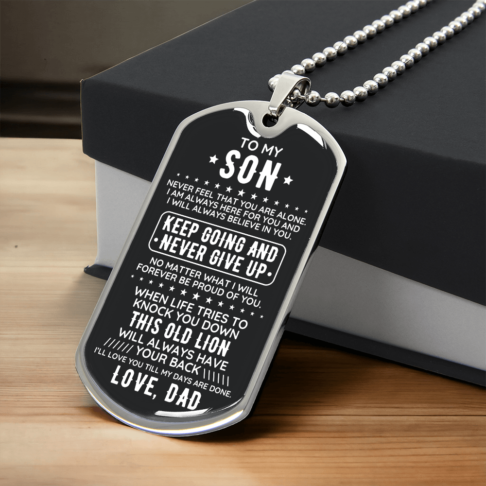 Engraved Dog Tag - Gift To My Son Love Dad