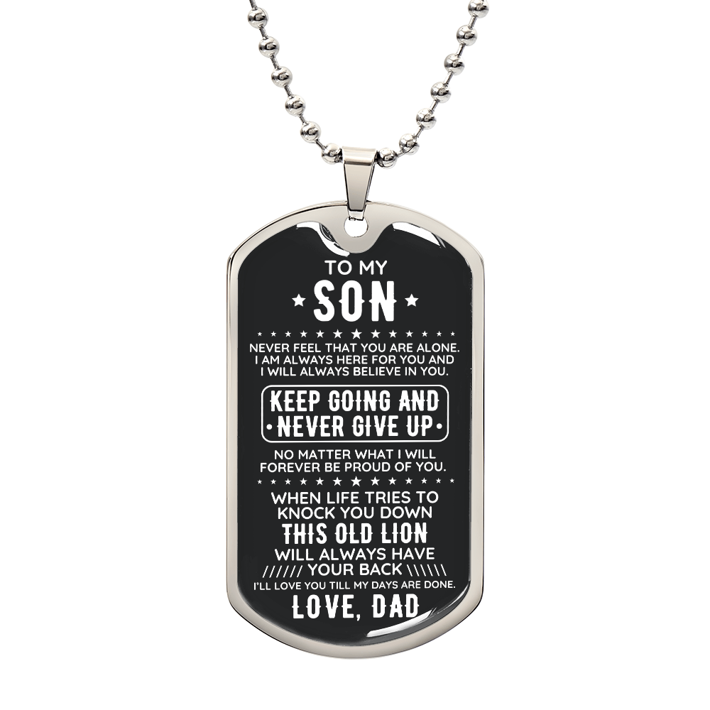 Engraved Dog Tag - Gift To My Son Love Dad