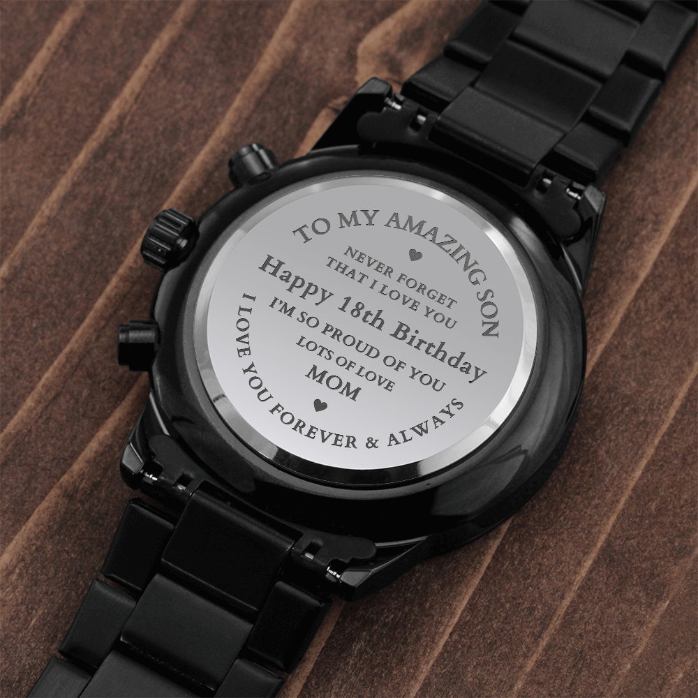 Engraved Watch - 18th Birthday Gift For Son From Mom