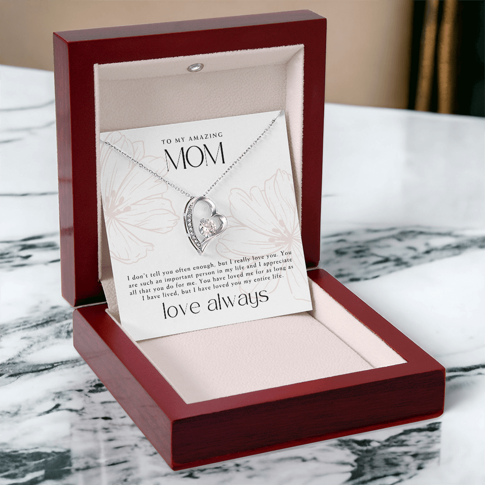 Amazing Mom Necklace + Message Gift