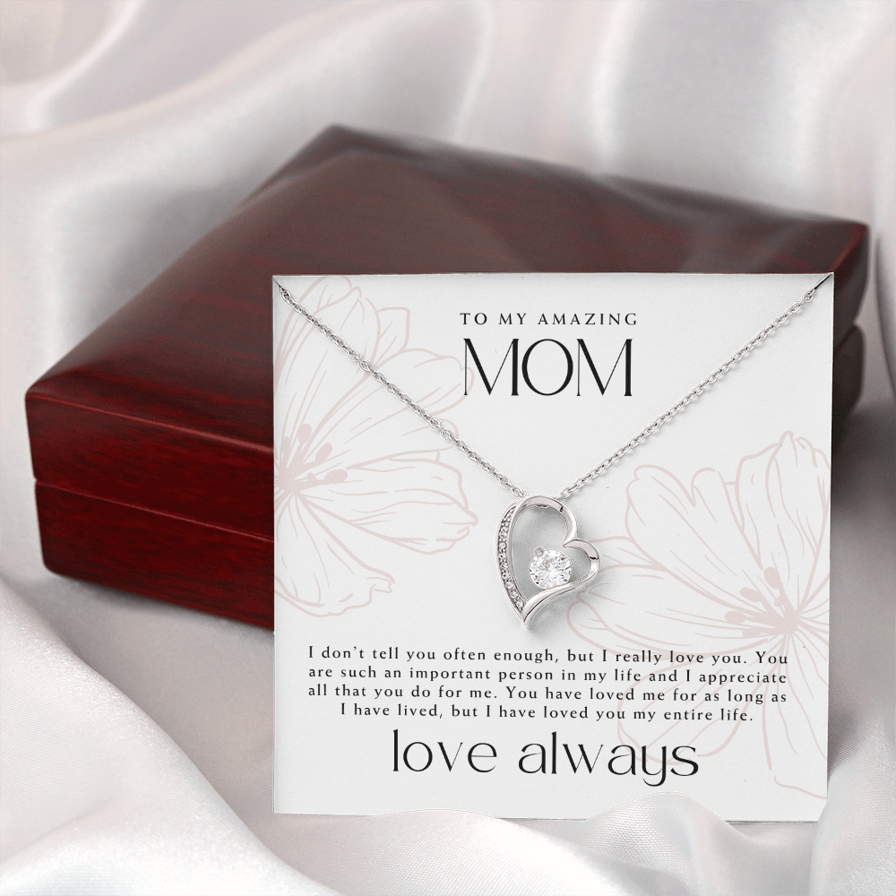 pretty jewelry gift for mom, with a message card from daughter or son