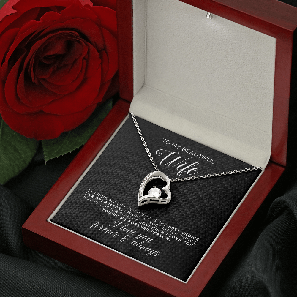 To My Beautiful Wife - Heart Necklace - Forever