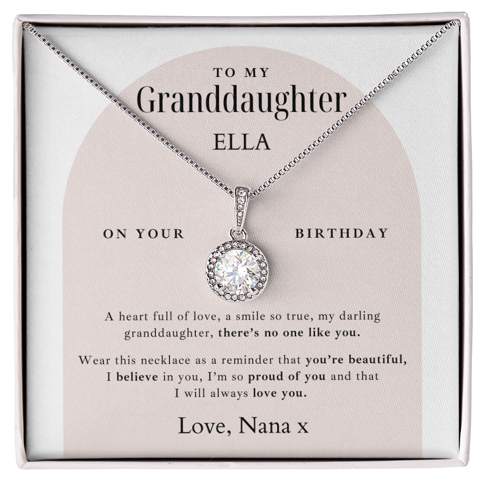 Granddaughter Necklace + Message Card Gift