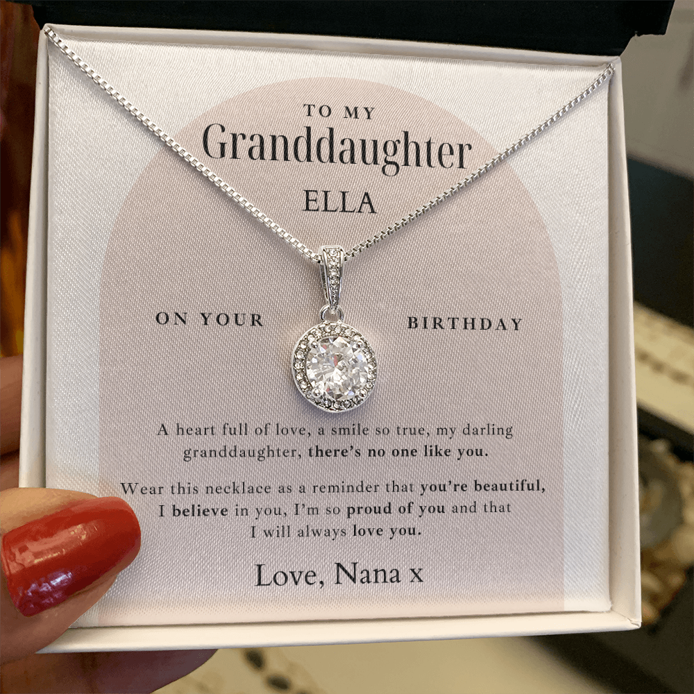 Granddaughter Necklace + Message Card Gift