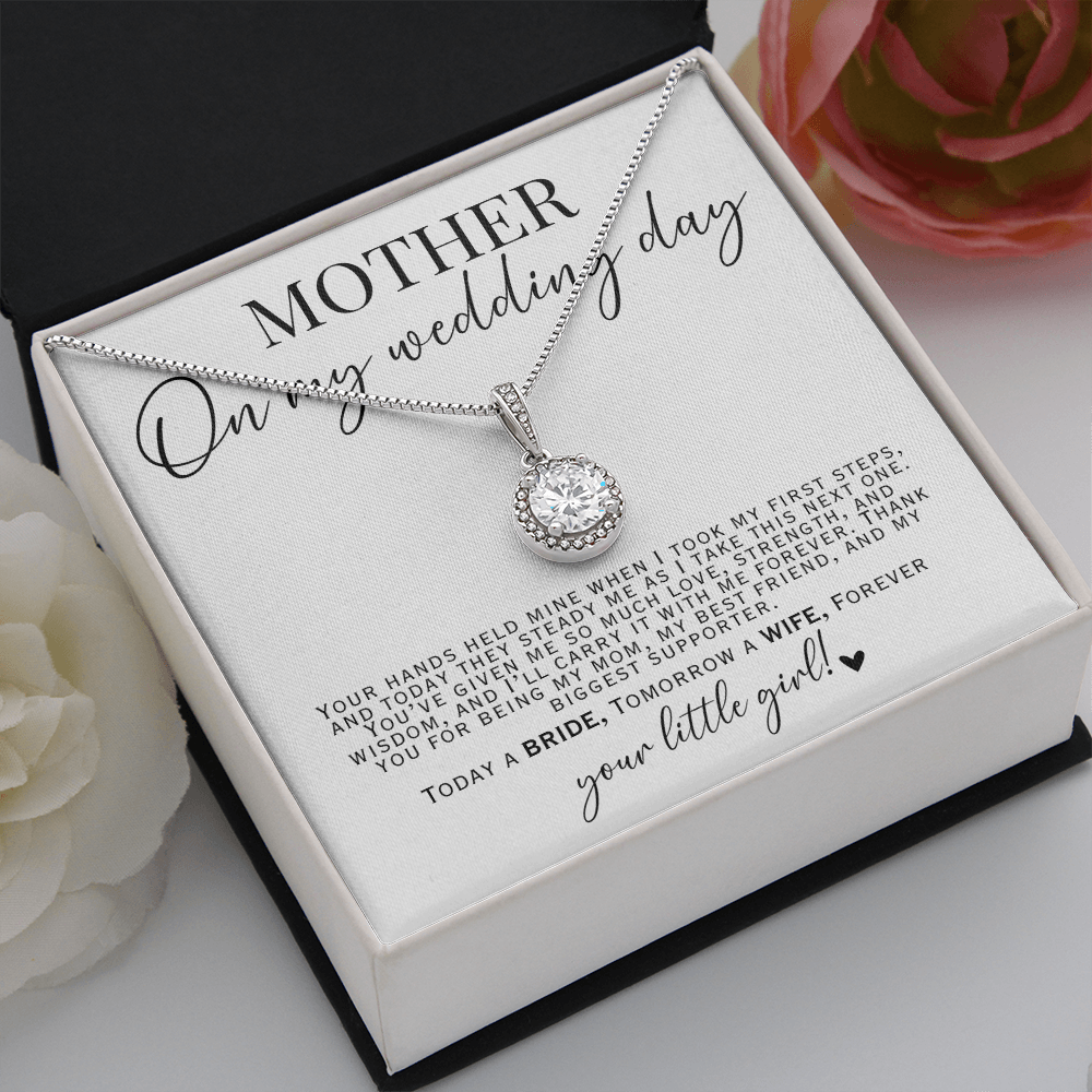 necklace gift for my mother on my wedding day jewelry with message card.