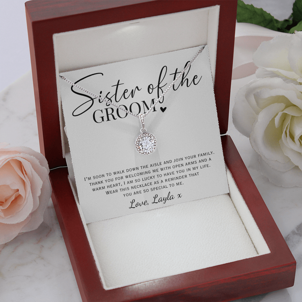 Sister of the Groom - Necklace Gift + Message