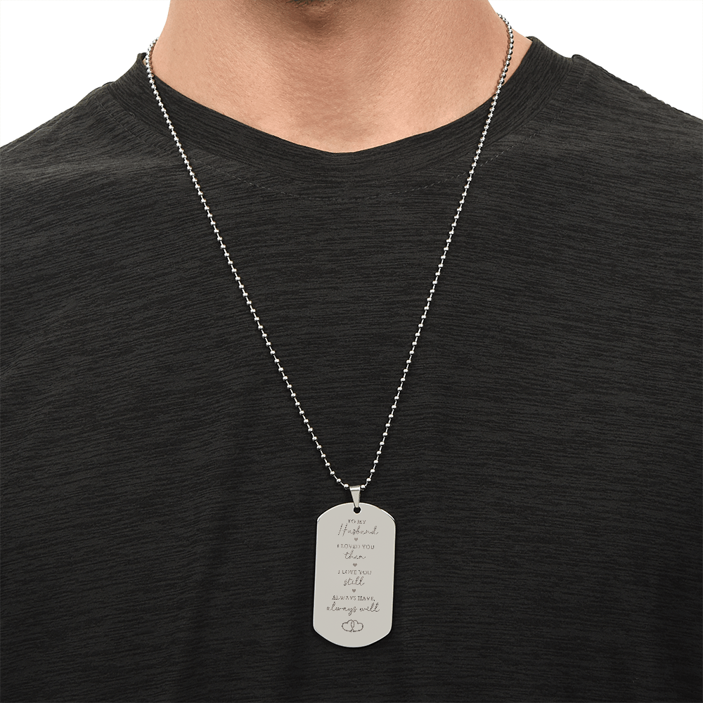 Engraved Dog Tag Necklace - Gift For Husband