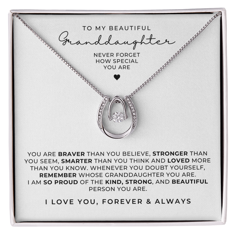 To My Granddaughter Necklace + Message Gift