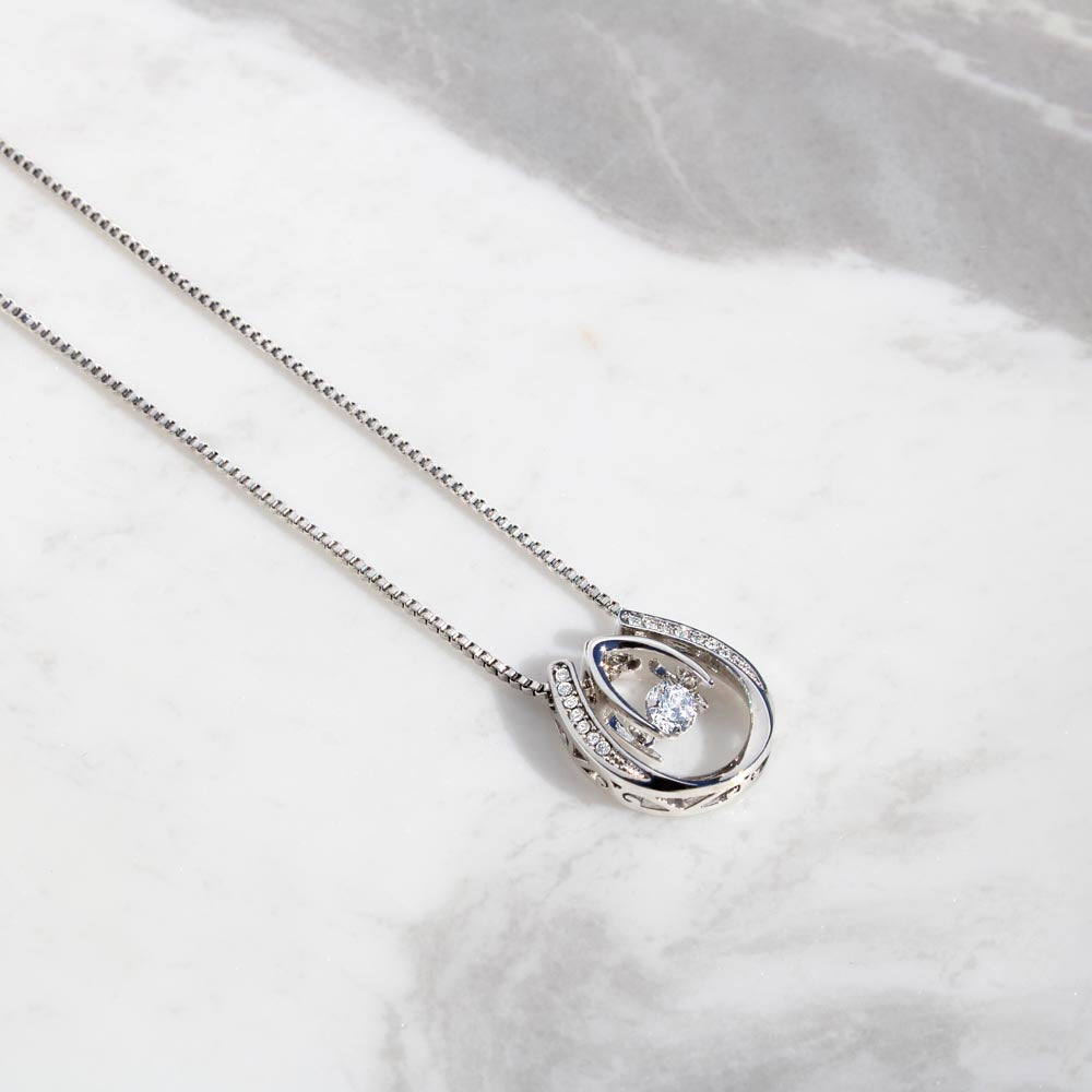 white gold horseshoe necklace for daughter