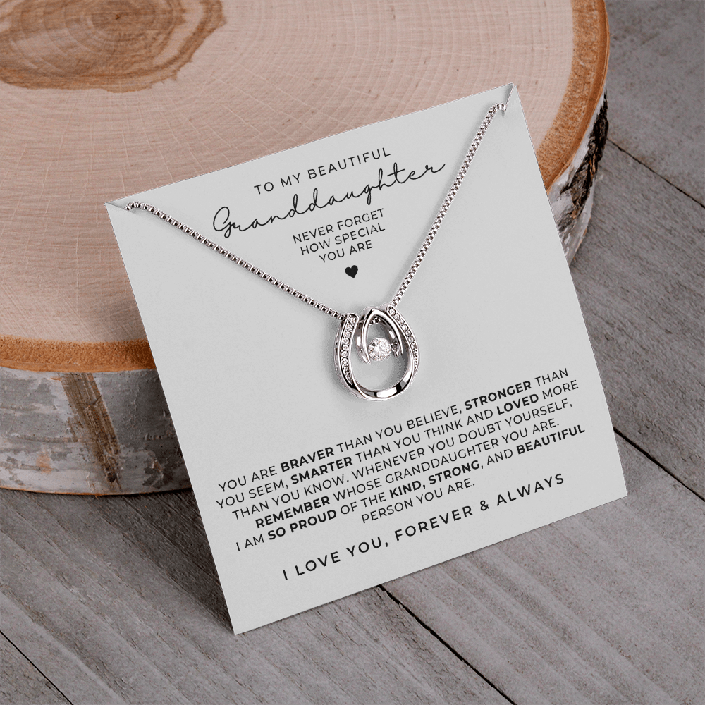 To My Granddaughter Necklace + Message Gift