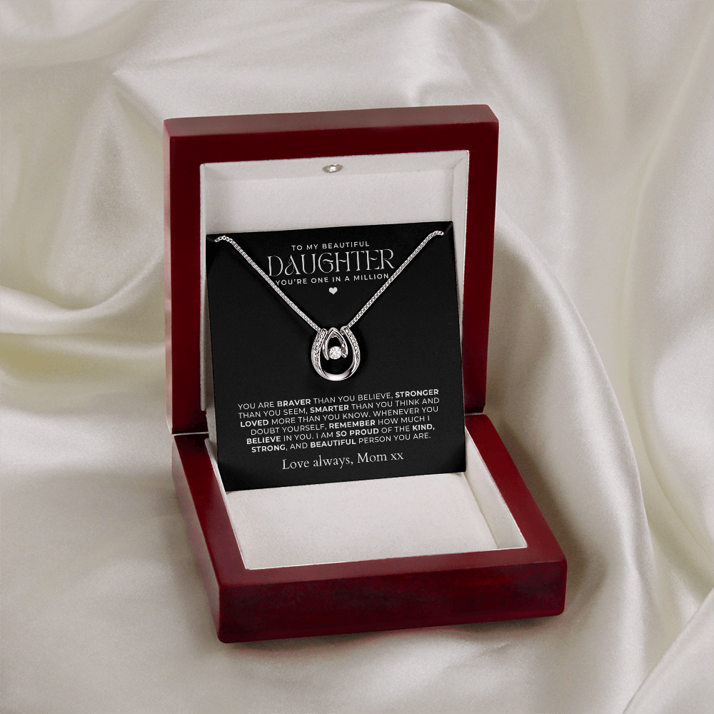 Stunning necklace gift for daughters in luxury light up gift box. 