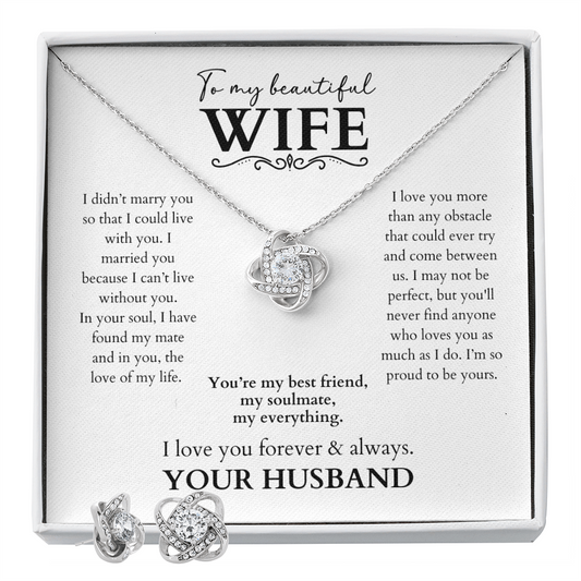 To My Beautiful Wife Necklace Gift Set