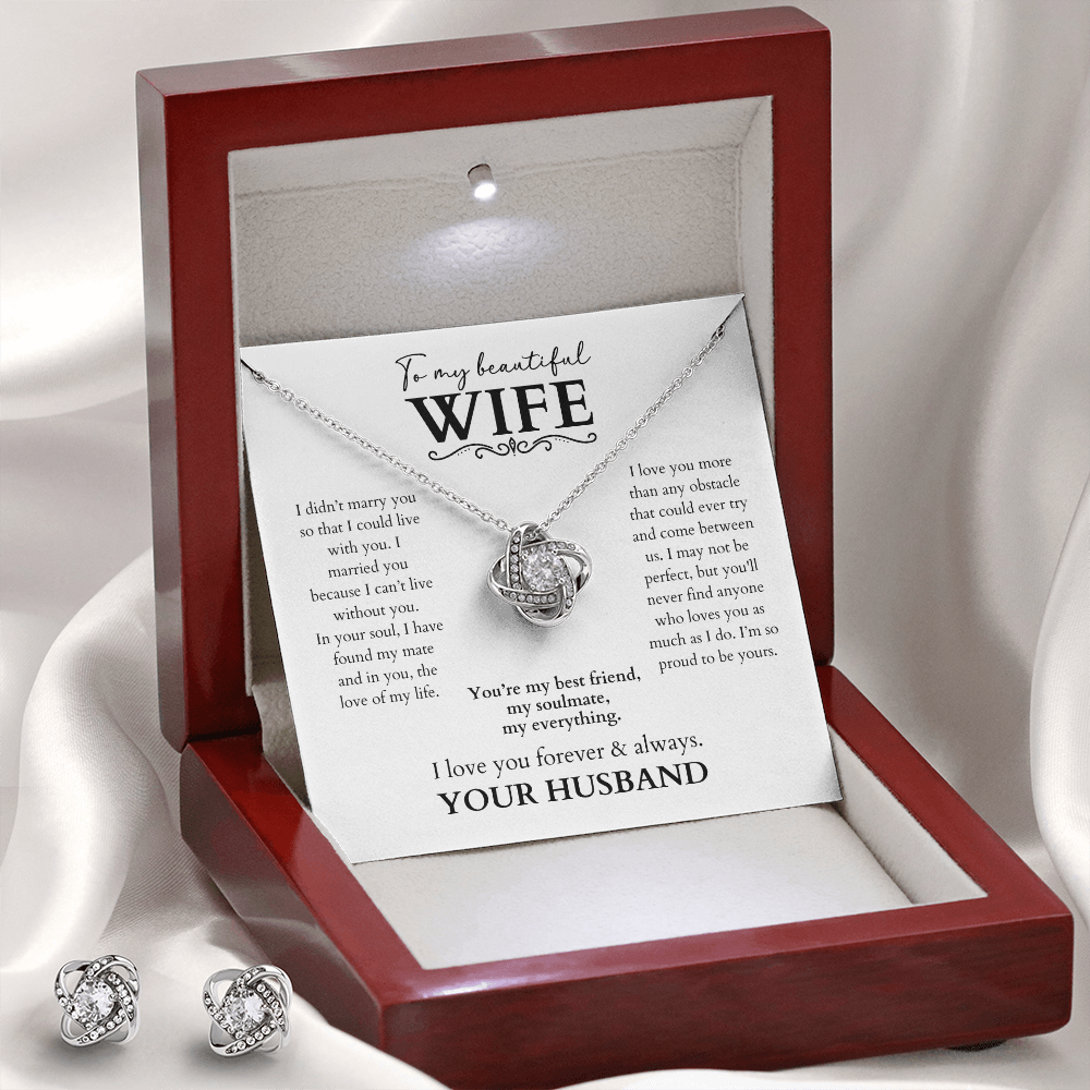 To My Beautiful Wife Necklace Gift Set