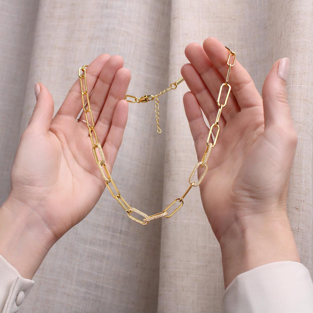 To My Love - Gold Paperclip Necklace + Message Card