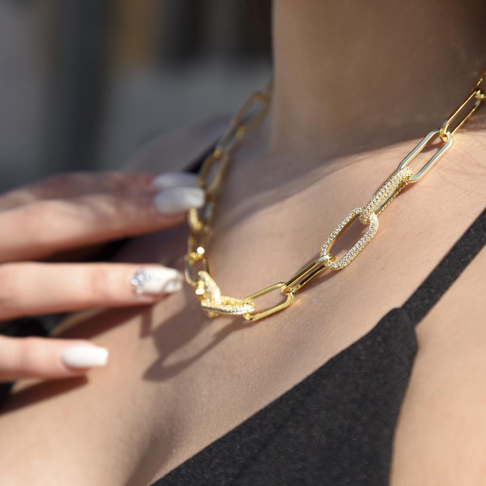 To My Love - Gold Paperclip Necklace - Valentine's Gift