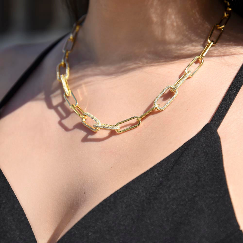 Gold Paperclip Chain Necklace - Gift To My Wife - Valentine's Day