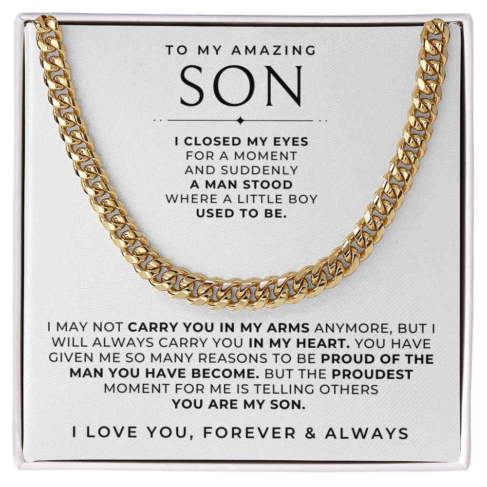 gold chain necklace gift for adult son.