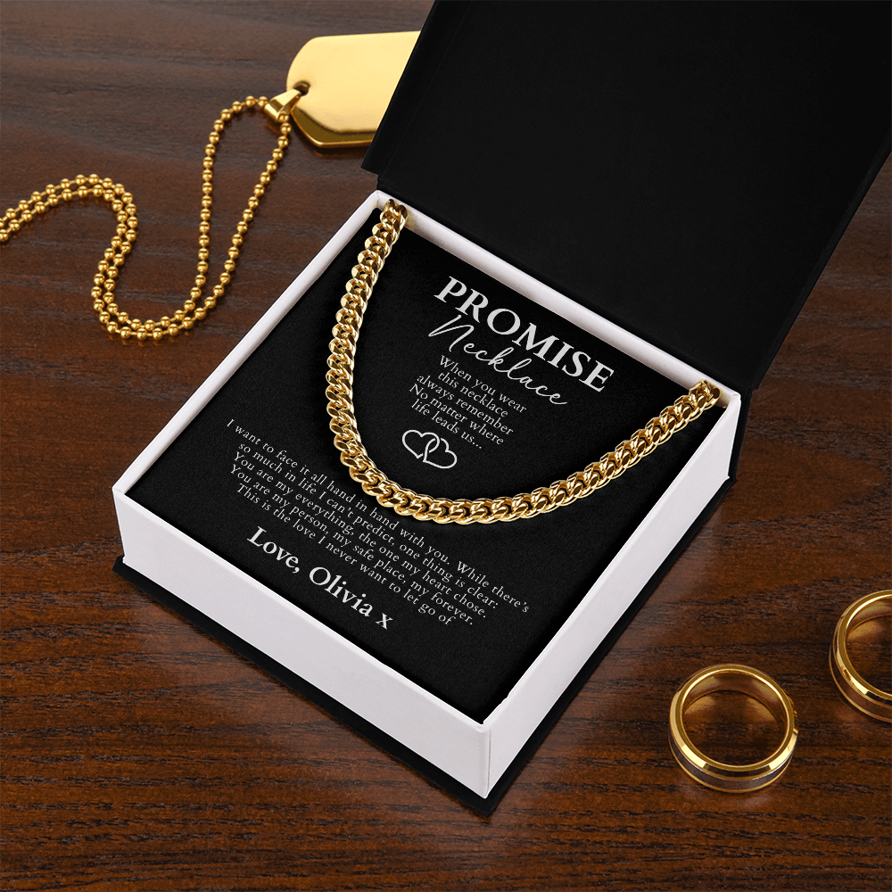 Promise Necklace For Him - Cuban Link Chain Necklace