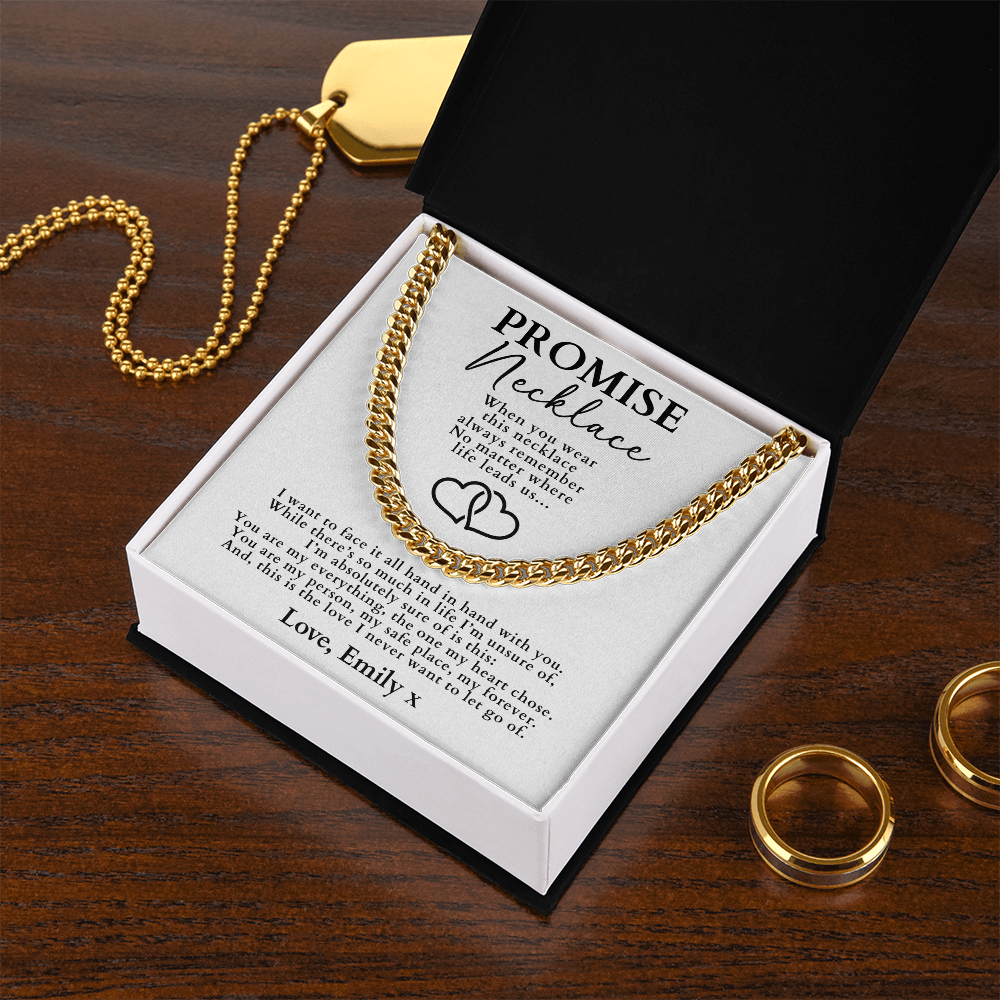 Promise Necklace For Him - Cuban Chain Necklace