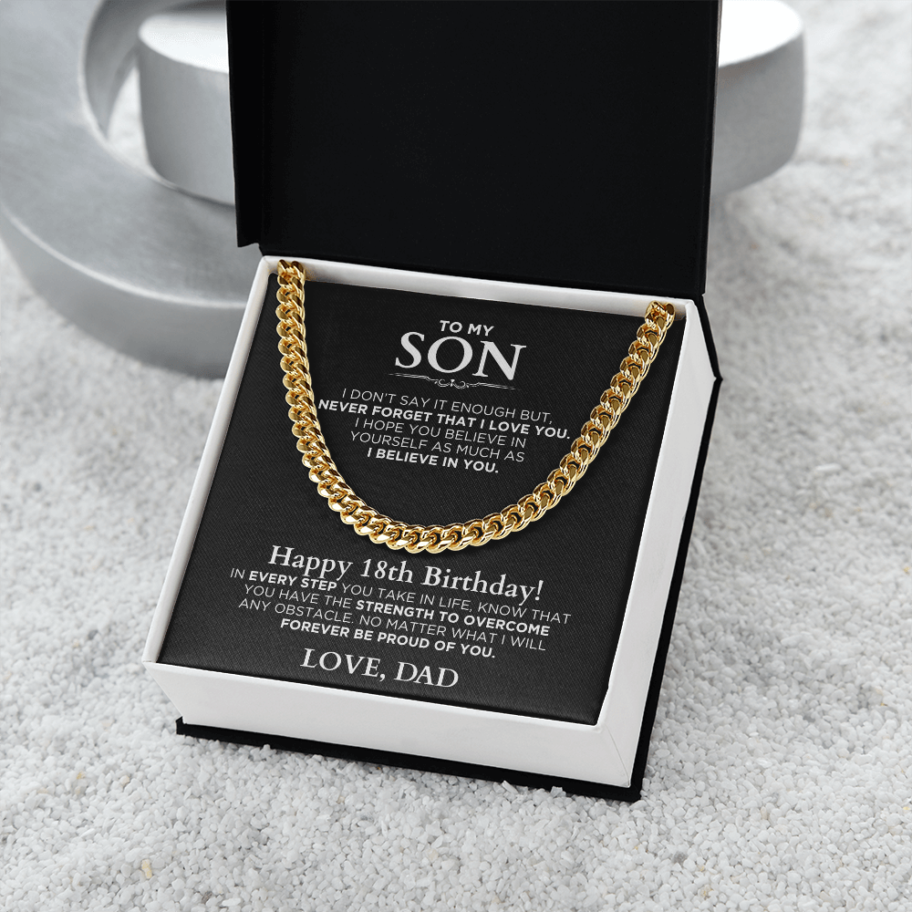 Cuban Link Chain - 18th Birthday Gift To My Son