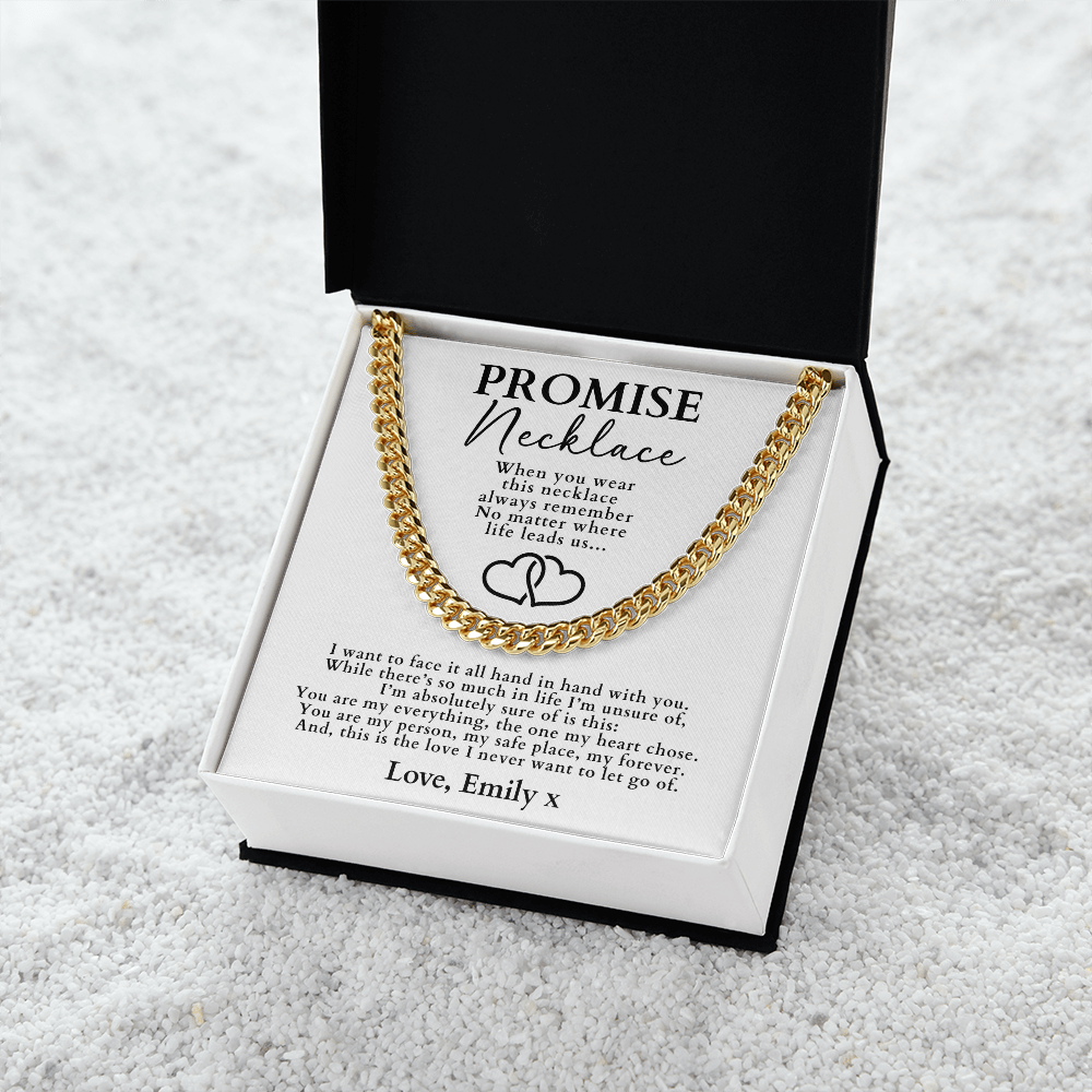 Promise Necklace For Him - Cuban Chain Necklace