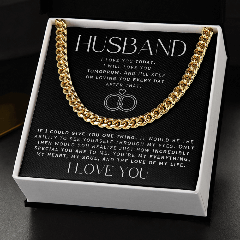 Cuban Chain + Loving Message - Gift For Husband