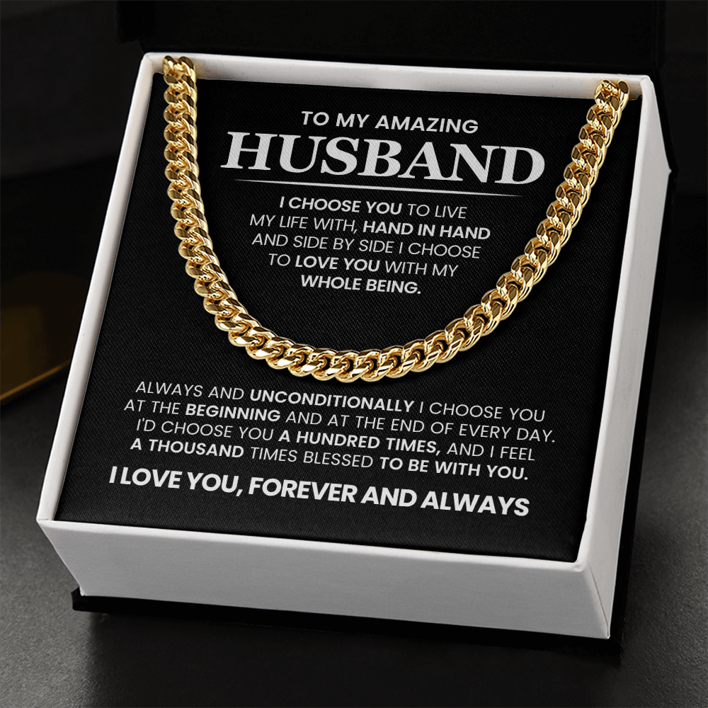 to my husband gift for valentines day, necklace with message card