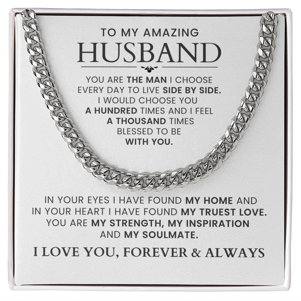 To My Husband - Cuban Chain Necklace + Message