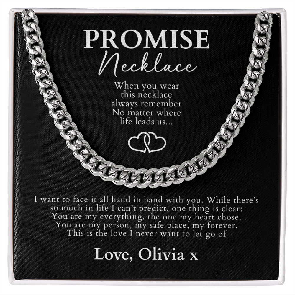 Promise Necklace For Him - Cuban Link Chain Necklace