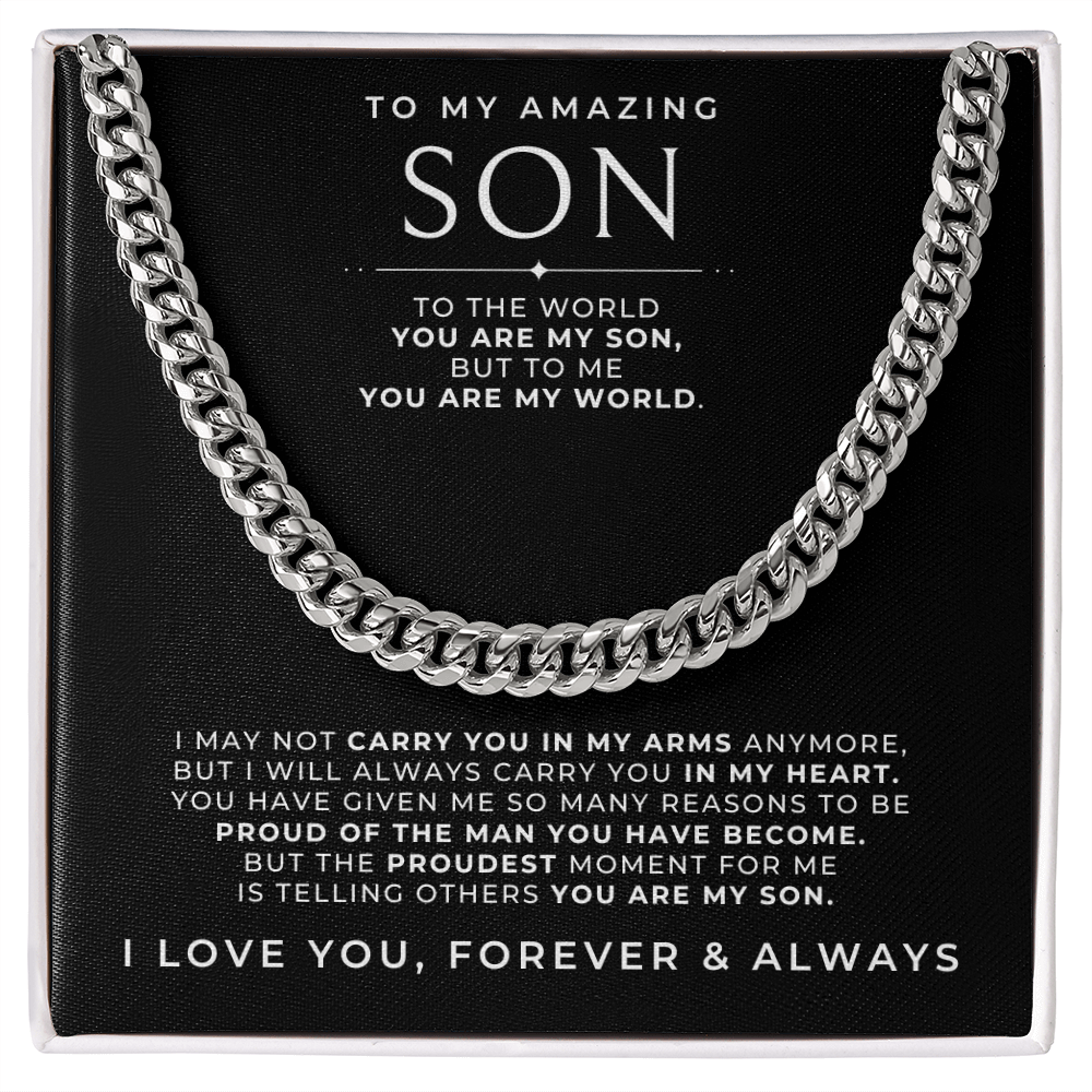 to my son cuban link chain necklace gift