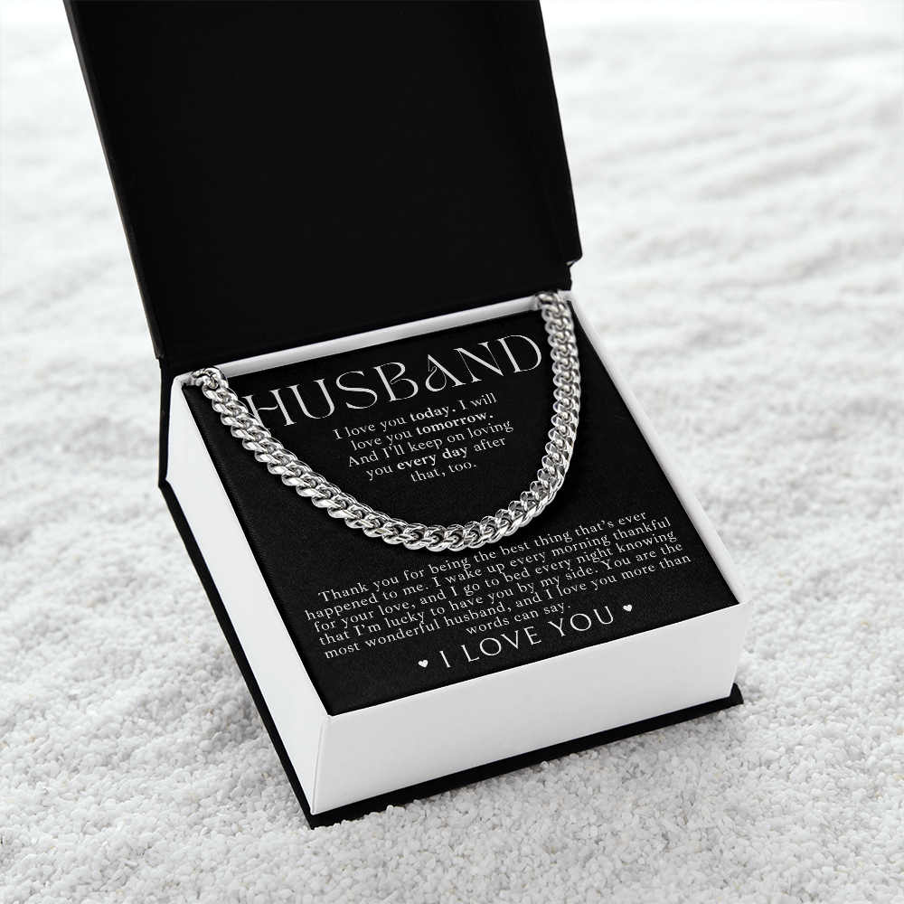 Cuban Chain Necklace + Message Card For Him