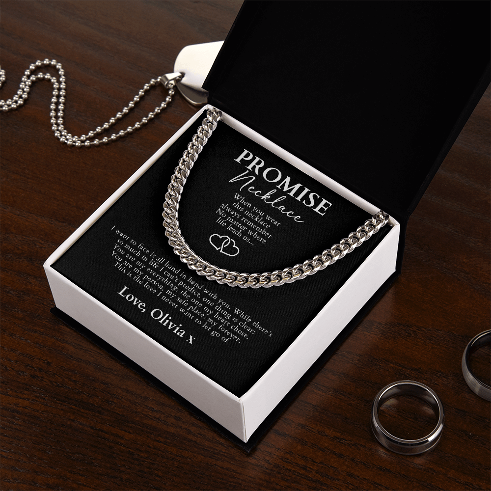 Promise Necklace For Him - Cuban Link Chain Necklace