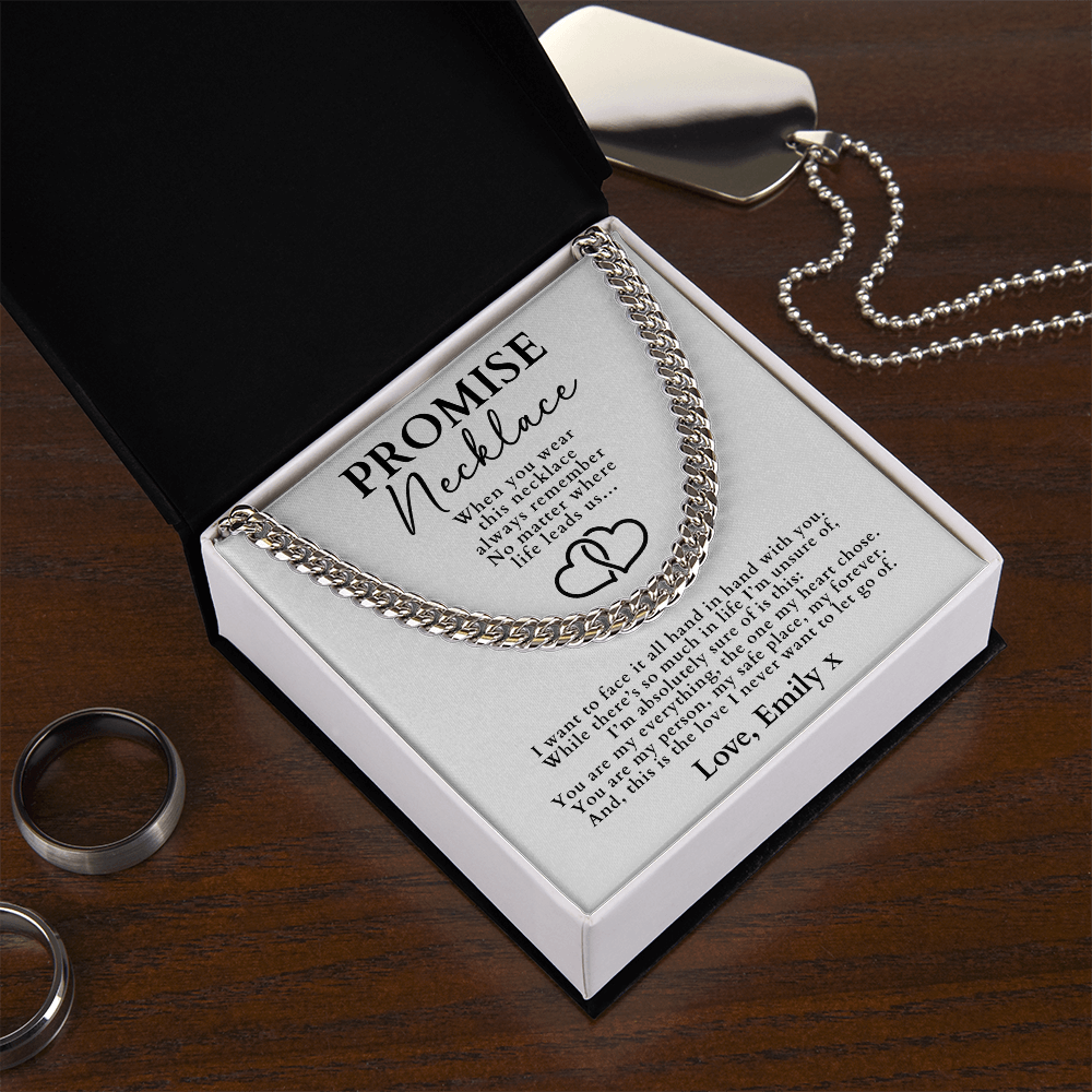 Promise Necklace For Him - Cuban Chain Necklace