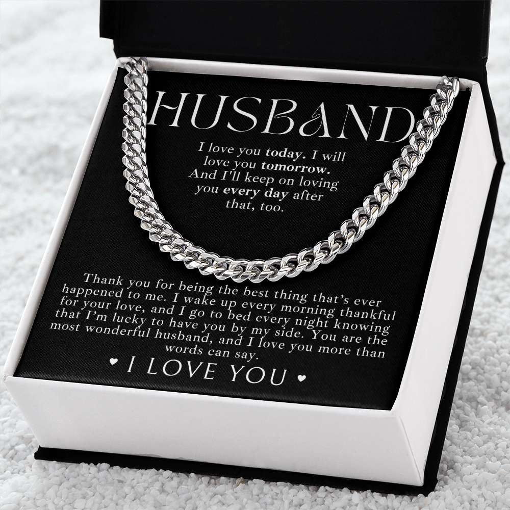 Cuban Chain Necklace + Message Card For Him