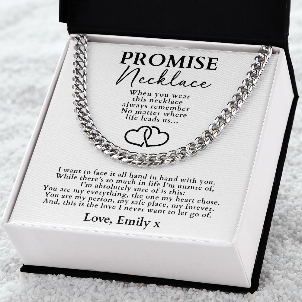 Promise Necklace For Him - Cuban Chain Necklace