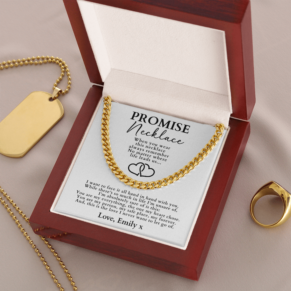 Promise Necklace For Him - Cuban Chain Necklace