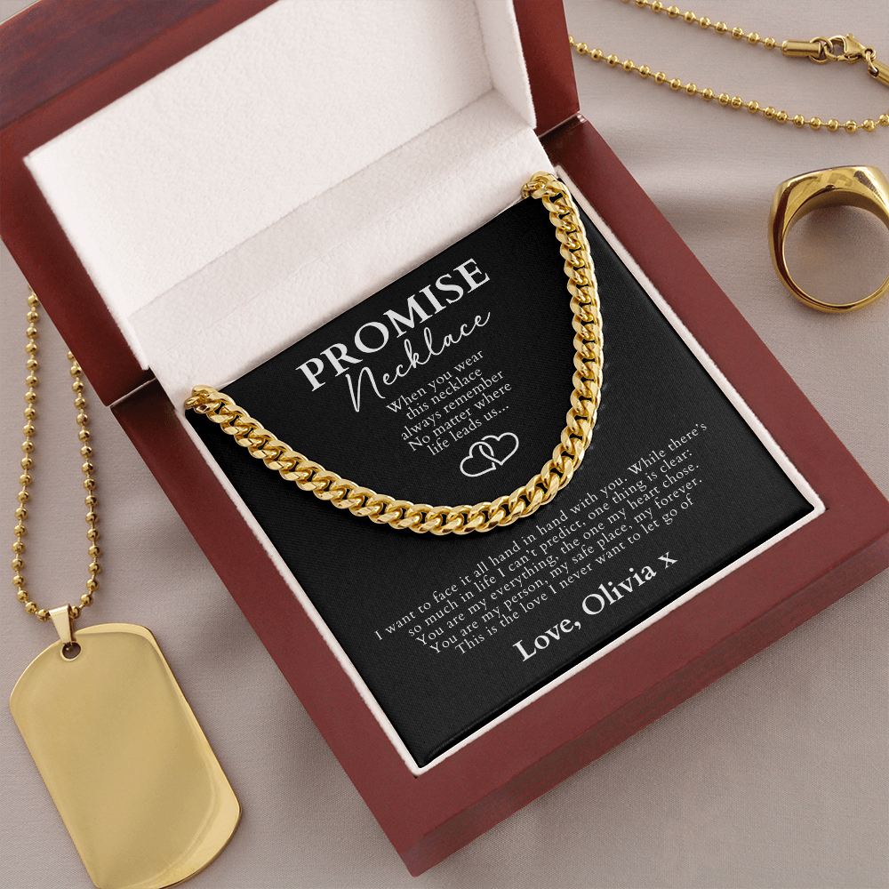 Promise Necklace For Him - Cuban Link Chain Necklace