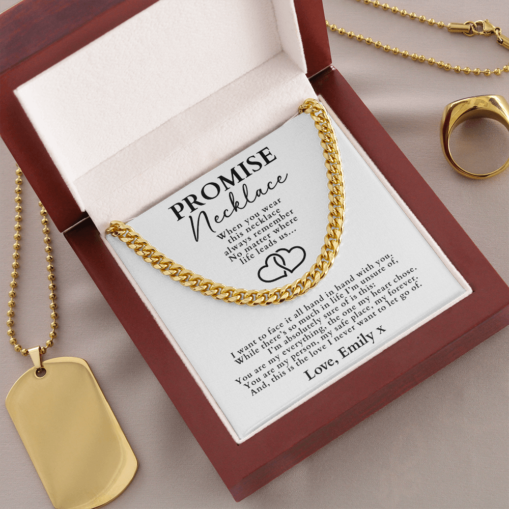 Promise Necklace For Him - Cuban Chain Necklace