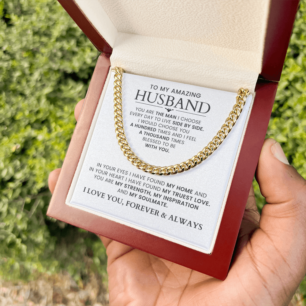 To My Husband - Cuban Chain Necklace + Message