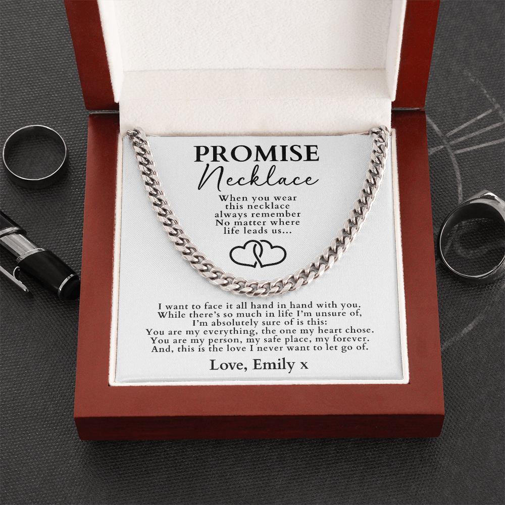 Promise Necklace For Him - Cuban Chain Necklace