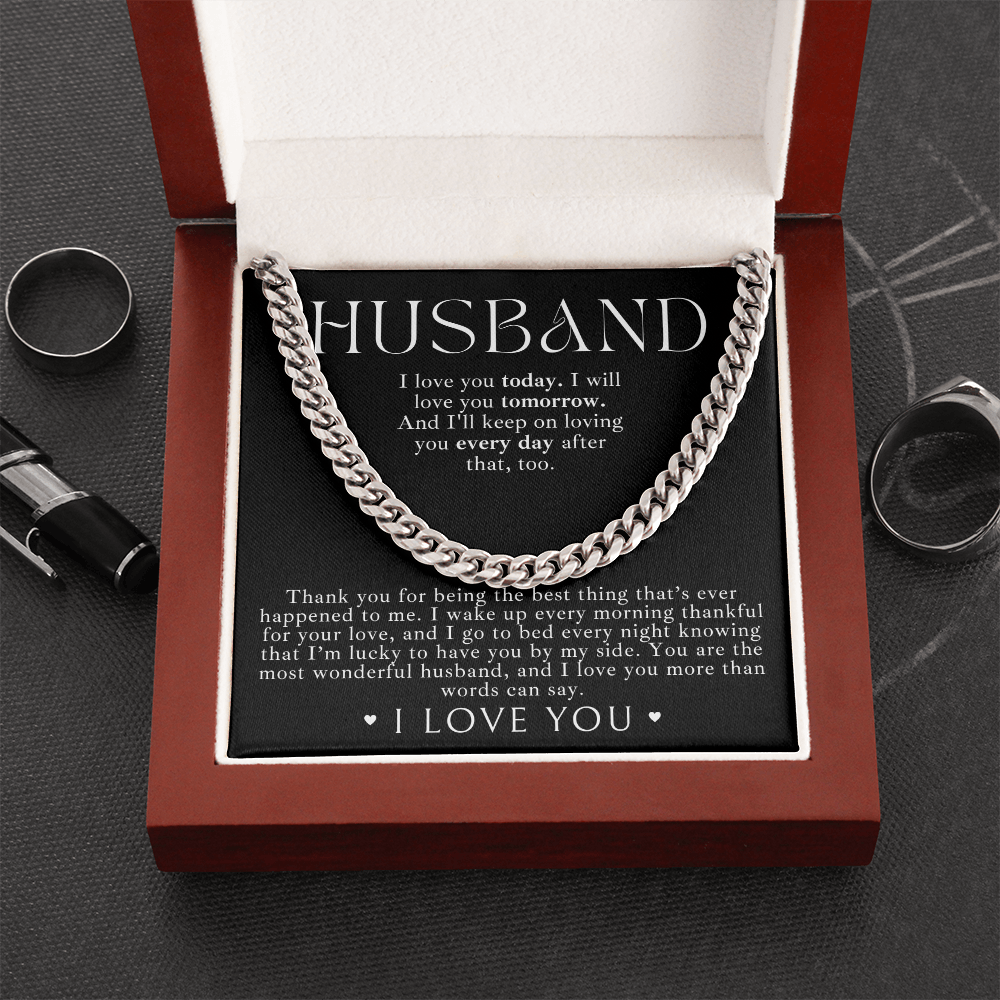 Cuban Chain Necklace + Message Card For Him