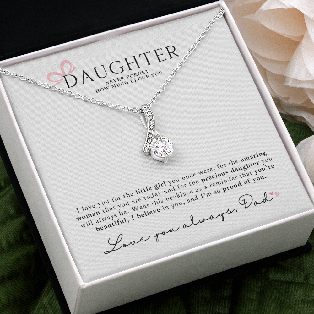 Daughter Necklace + Message Gift From Dad