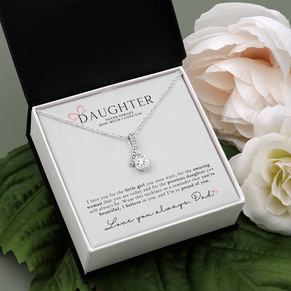 Daughter Necklace + Message Gift From Dad