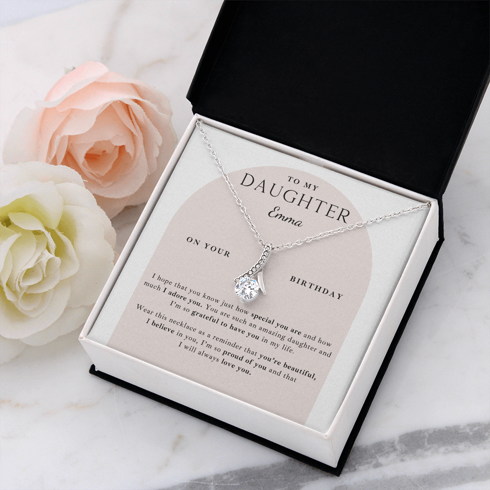 Daughter Birthday Necklace + Message Card