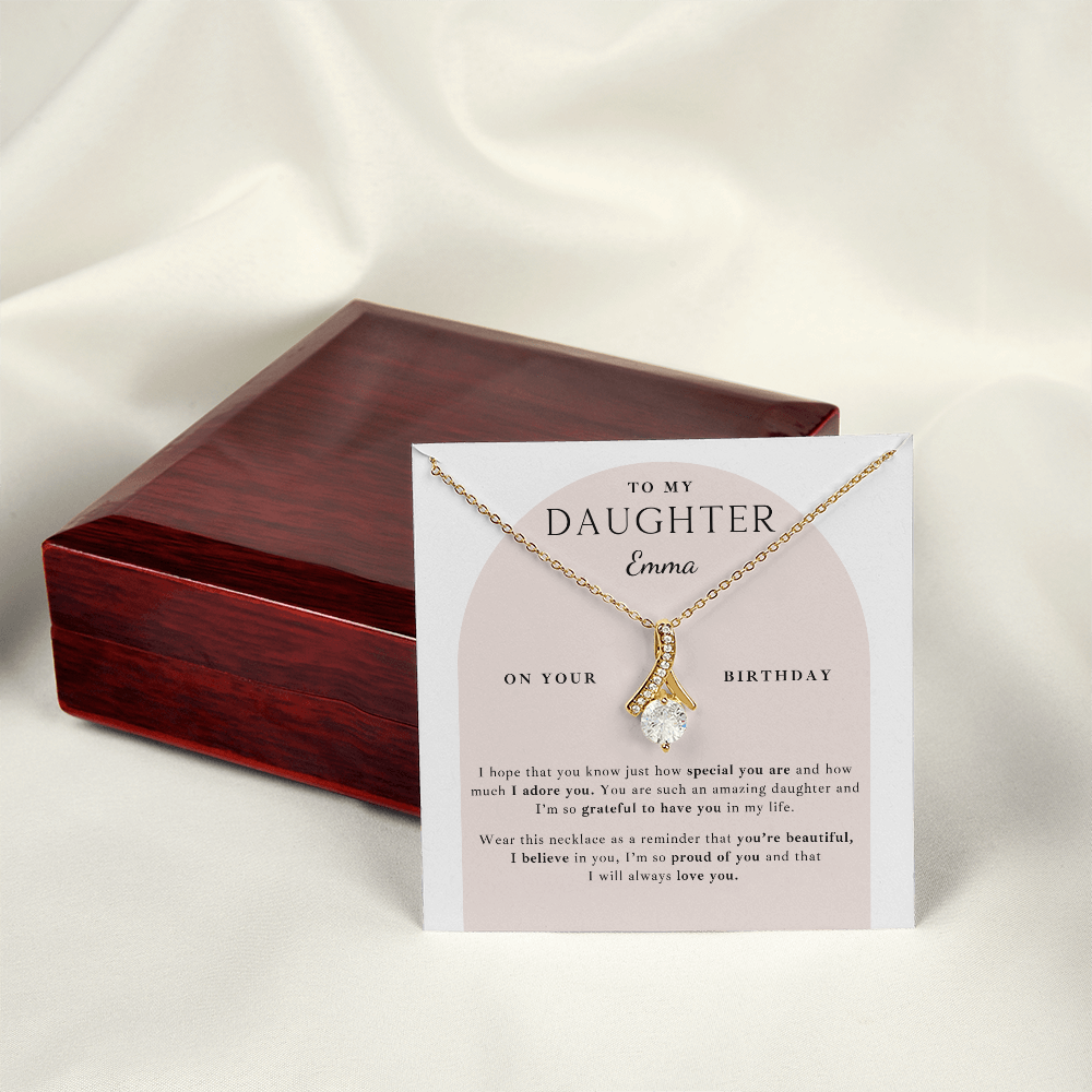 Daughter Birthday Necklace + Message Card